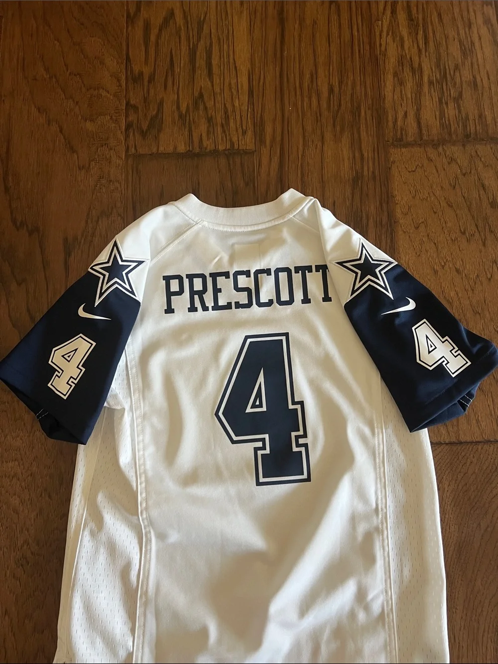 Nike White & Navy Dallas Cowboys #4 Prescott Football Jersey